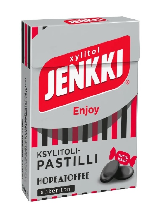 Жевательные резинки и пастила Jenkki Enjoy Hopeatoffee xylitol pas 50g